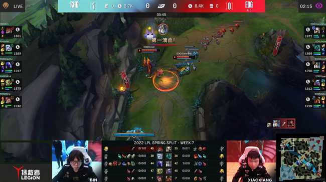 lpl比赛(LOL-LPL：Xiaohu薇古丝夺命愁煞连中四元，RNG鏖战三局2-1力克EDG)