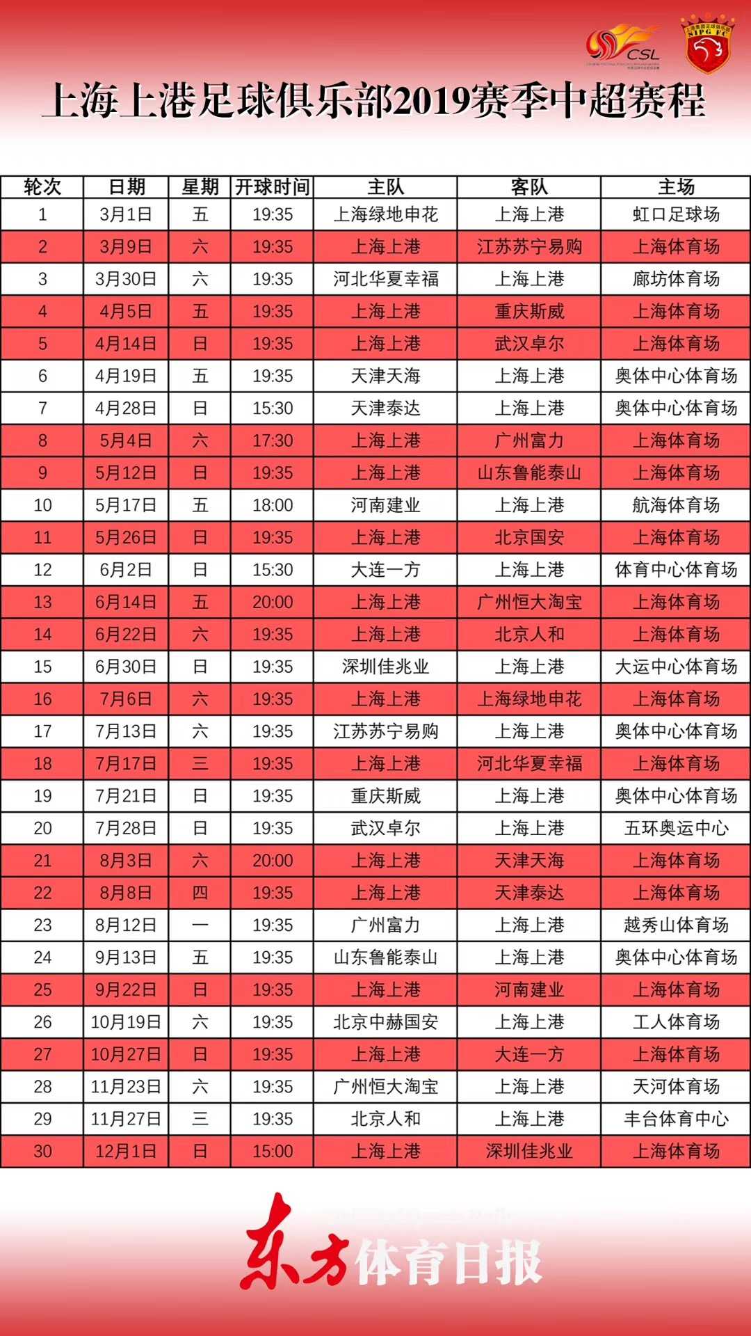 2012年中超赛程