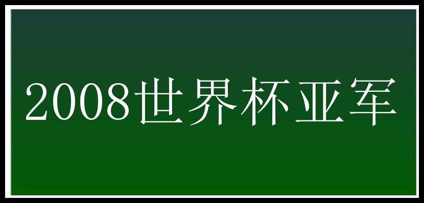 2008世界杯亚军