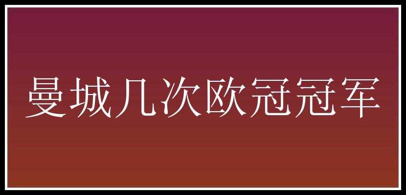 曼城几次欧冠冠军