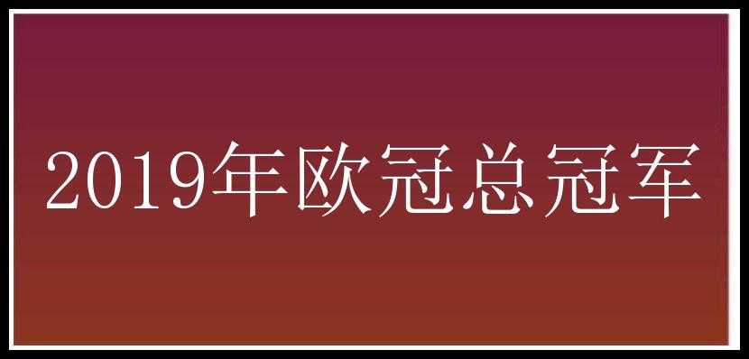 2019年欧冠总冠军