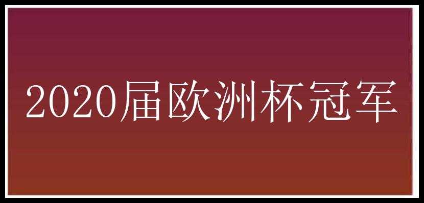 2020届欧洲杯冠军