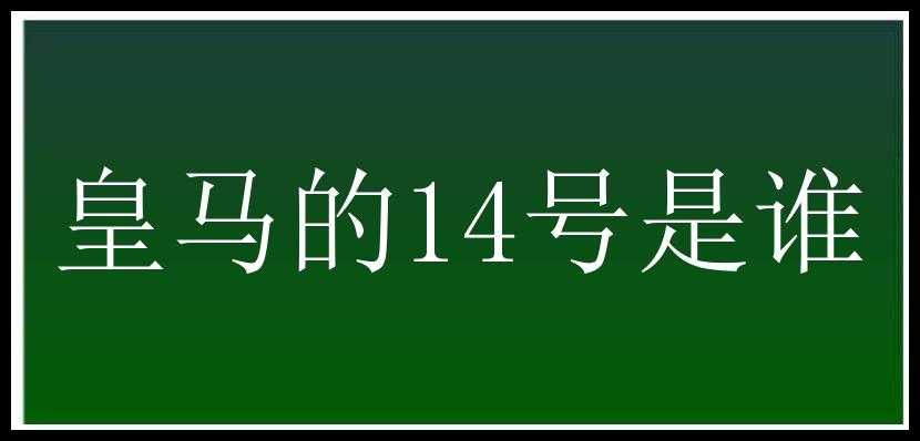 皇马的14号是谁