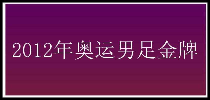 2012年奥运男足金牌