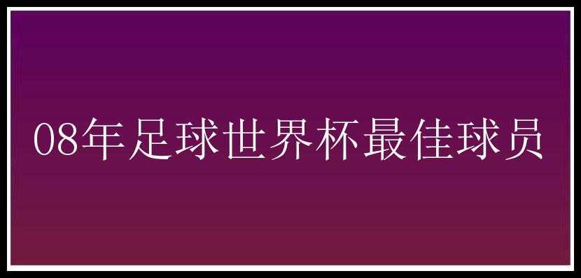 08年足球世界杯最佳球员