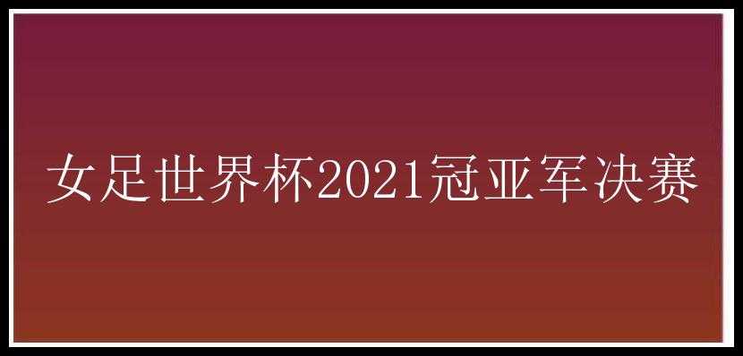 女足世界杯2021冠亚军决赛