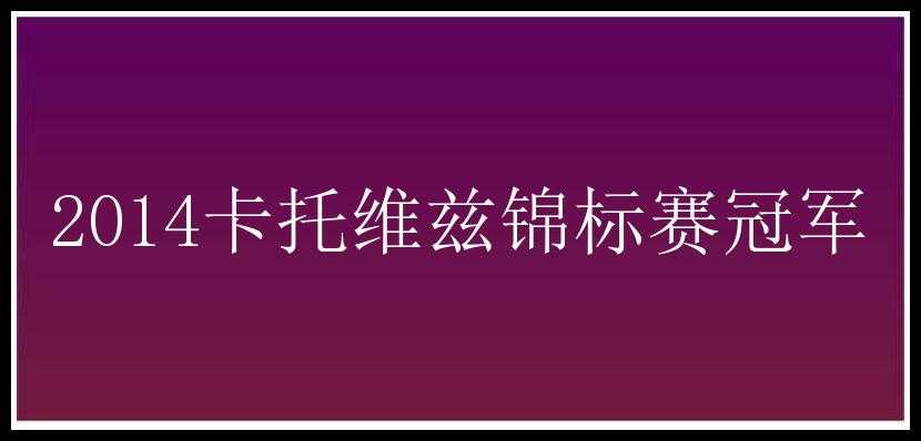 2014卡托维兹锦标赛冠军