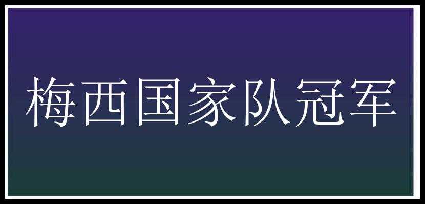 梅西国家队冠军