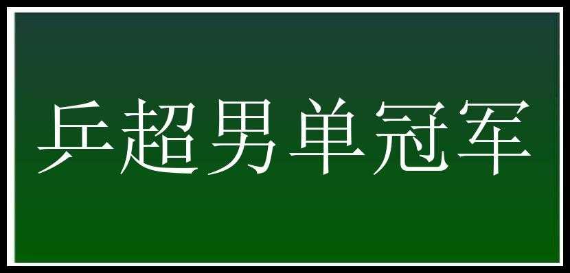 乒超男单冠军