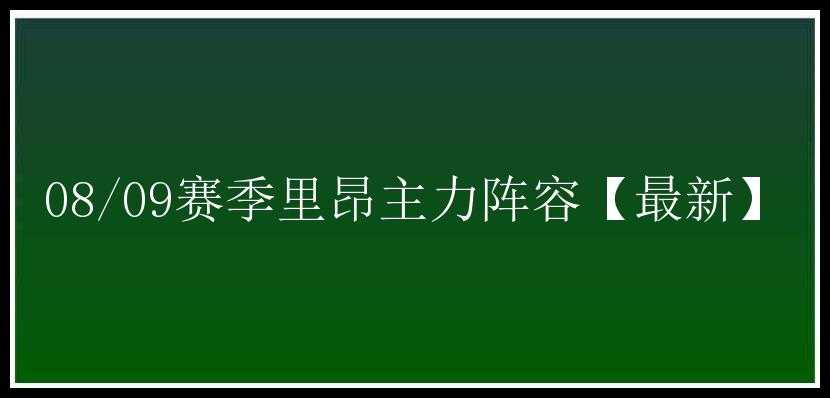 08/09赛季里昂主力阵容【最新】