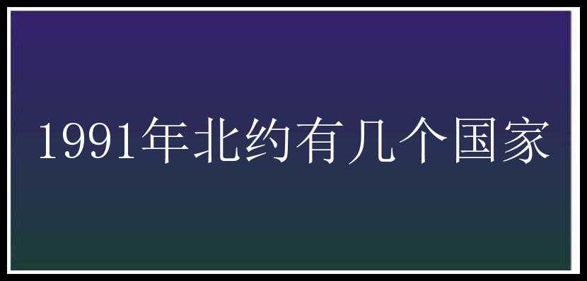 1991年北约有几个国家