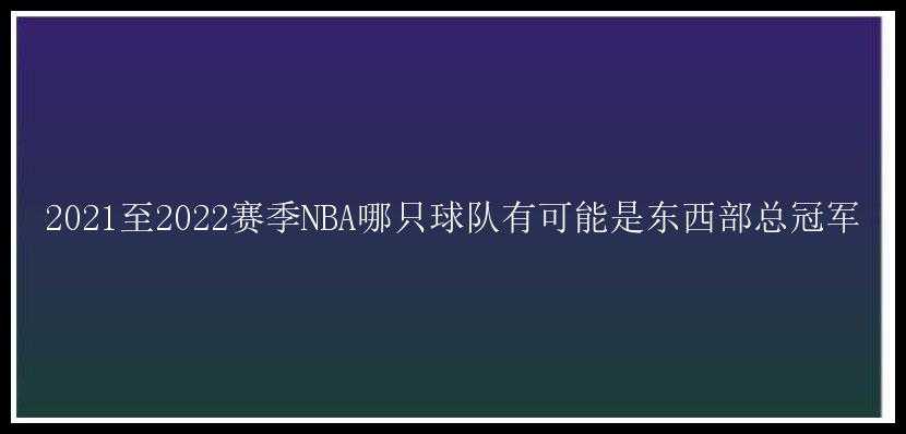 2021至2022赛季NBA哪只球队有可能是东西部总冠军