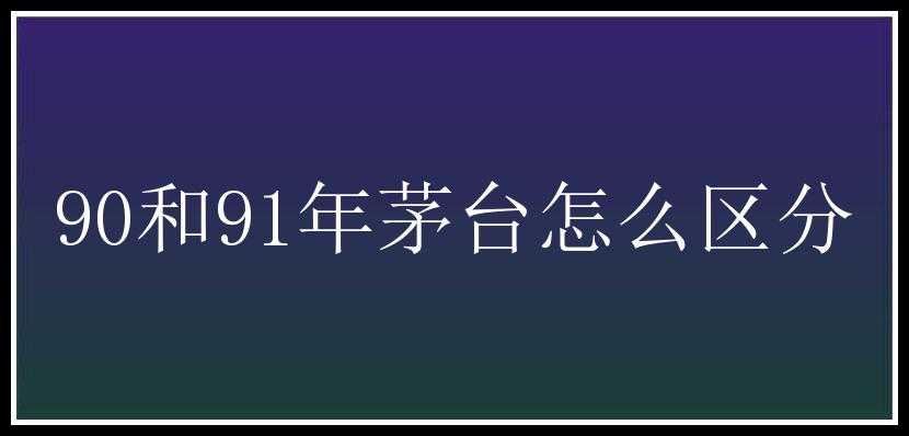 90和91年茅台怎么区分