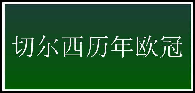 切尔西历年欧冠