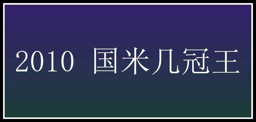 2010 国米几冠王