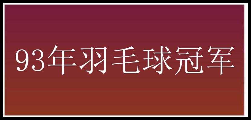 93年羽毛球冠军