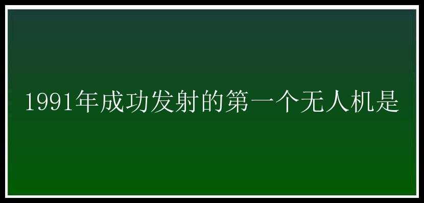 1991年成功发射的第一个无人机是