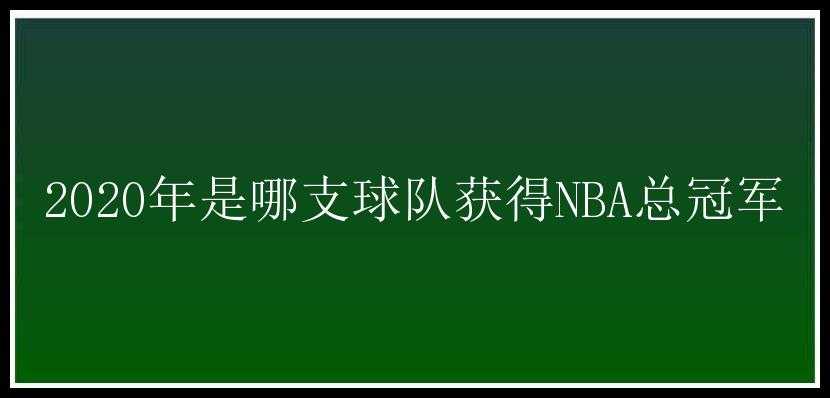 2020年是哪支球队获得NBA总冠军