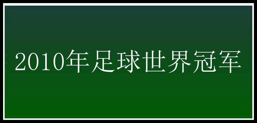 2010年足球世界冠军