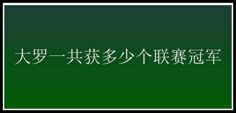 大罗一共获多少个联赛冠军