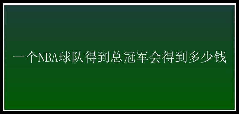 一个NBA球队得到总冠军会得到多少钱