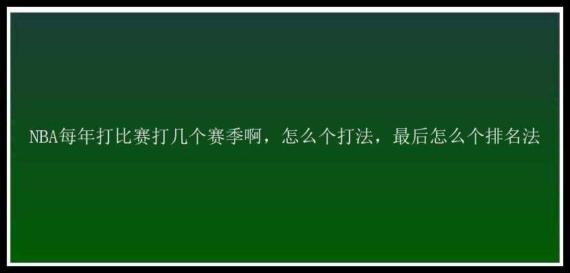 NBA每年打比赛打几个赛季啊，怎么个打法，最后怎么个排名法