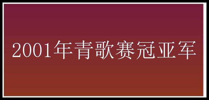 2001年青歌赛冠亚军