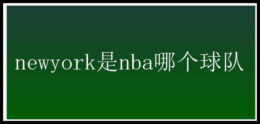 newyork是nba哪个球队