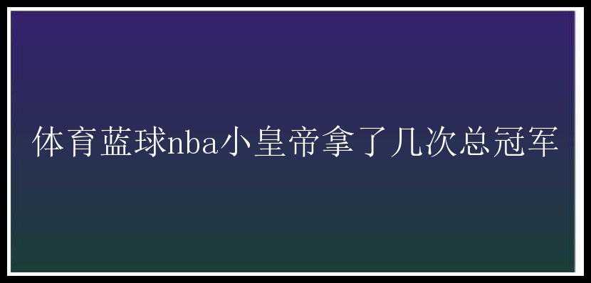 体育蓝球nba小皇帝拿了几次总冠军