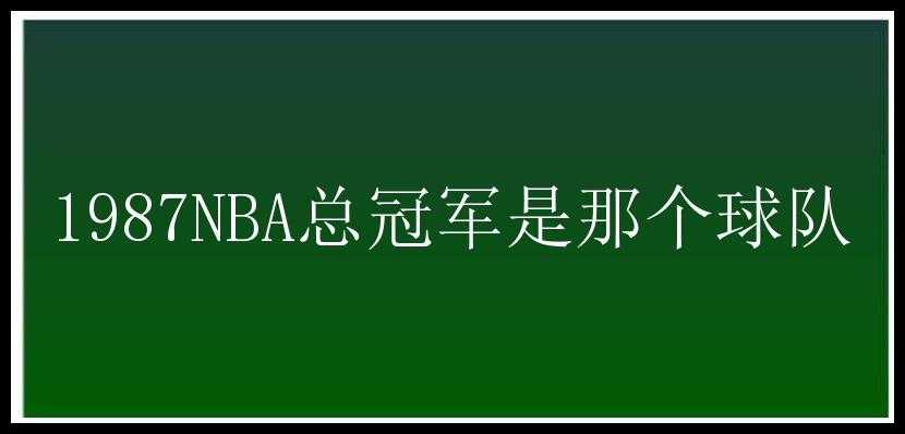 1987NBA总冠军是那个球队