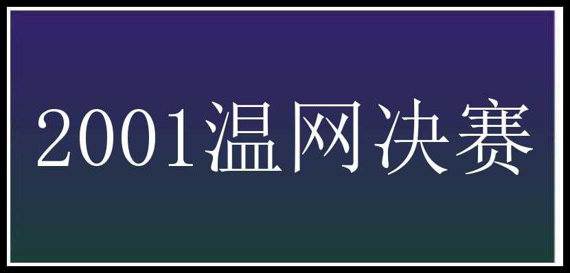 2001温网决赛