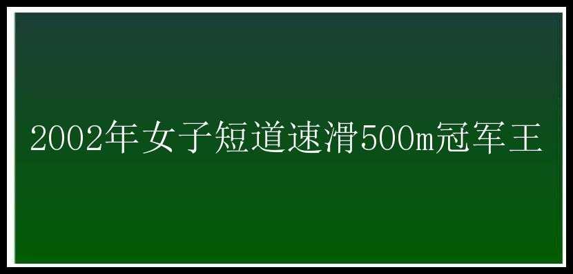 2002年女子短道速滑500m冠军王