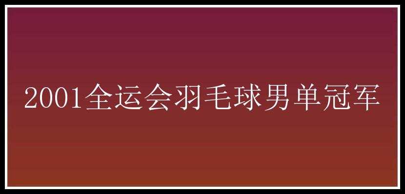 2001全运会羽毛球男单冠军