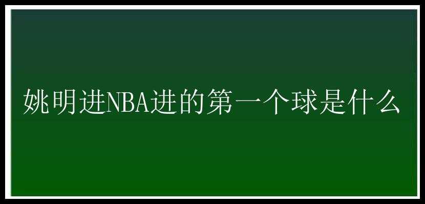 姚明进NBA进的第一个球是什么