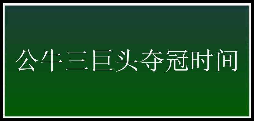 公牛三巨头夺冠时间