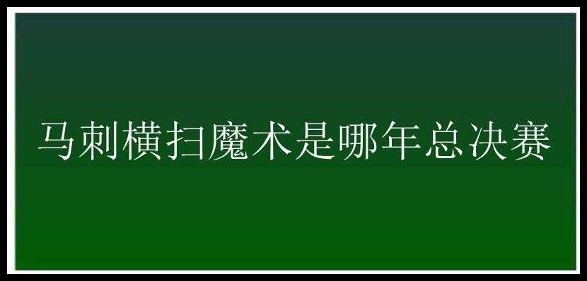 马刺横扫魔术是哪年总决赛