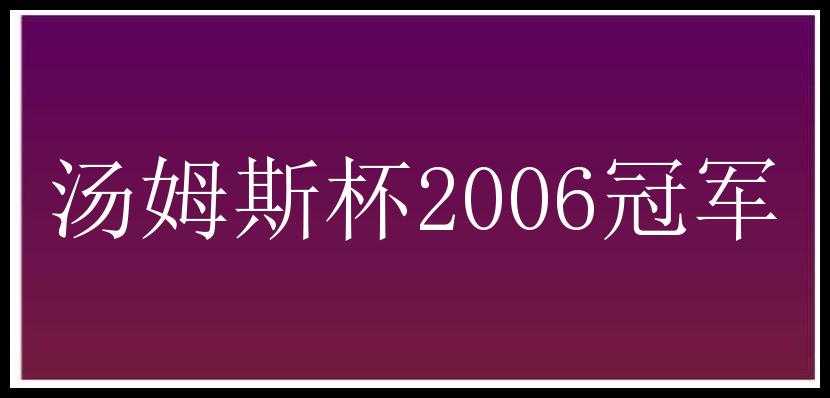 汤姆斯杯2006冠军