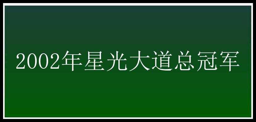 2002年星光大道总冠军