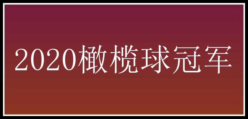 2020橄榄球冠军