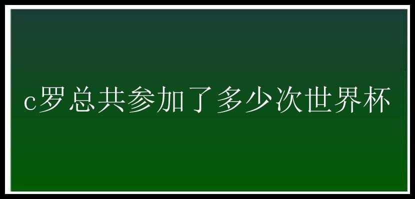 c罗总共参加了多少次世界杯