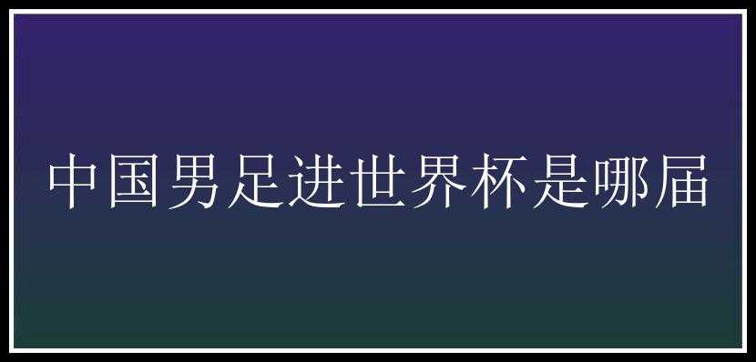 中国男足进世界杯是哪届