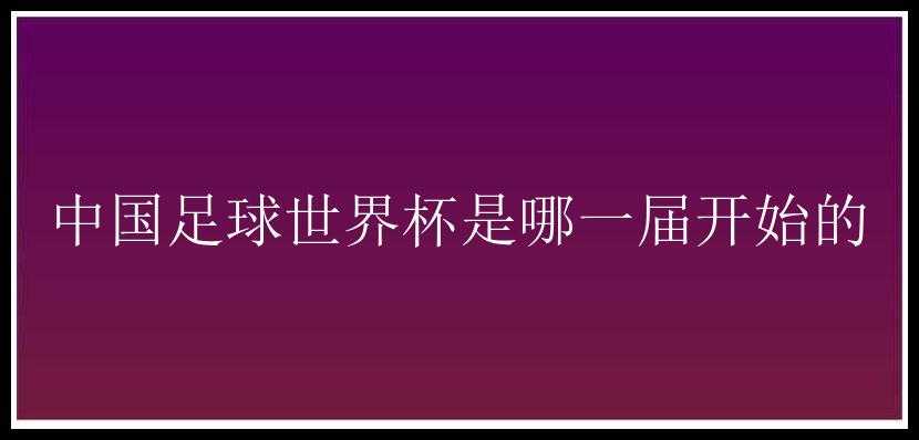 中国足球世界杯是哪一届开始的