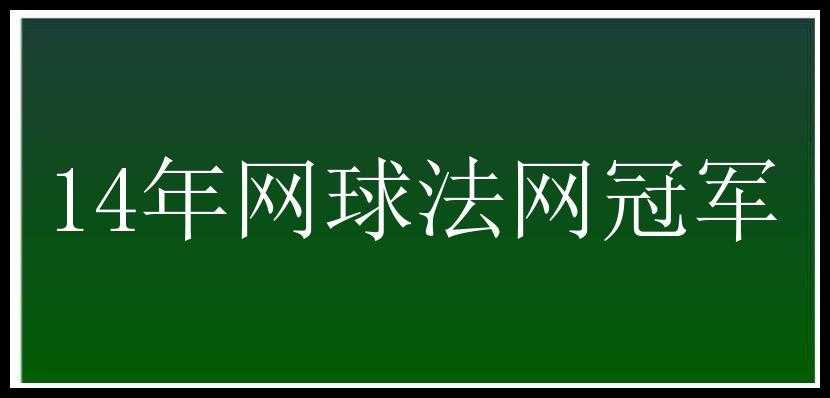 14年网球法网冠军