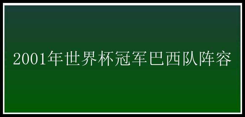 2001年世界杯冠军巴西队阵容