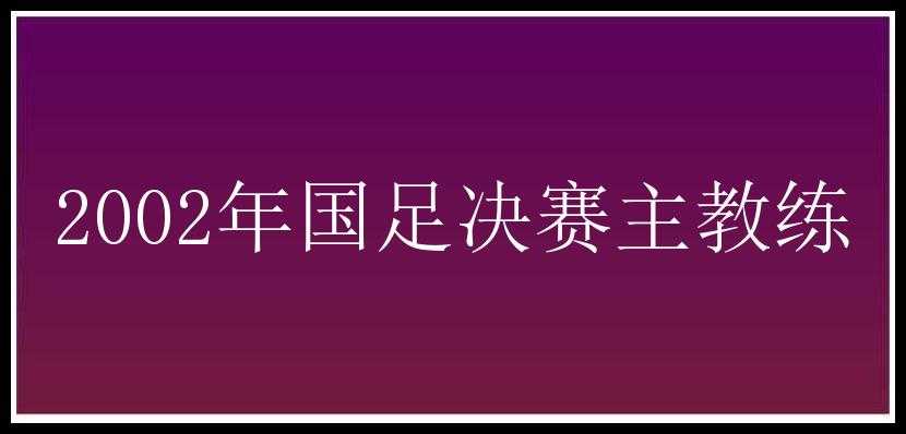 2002年国足决赛主教练