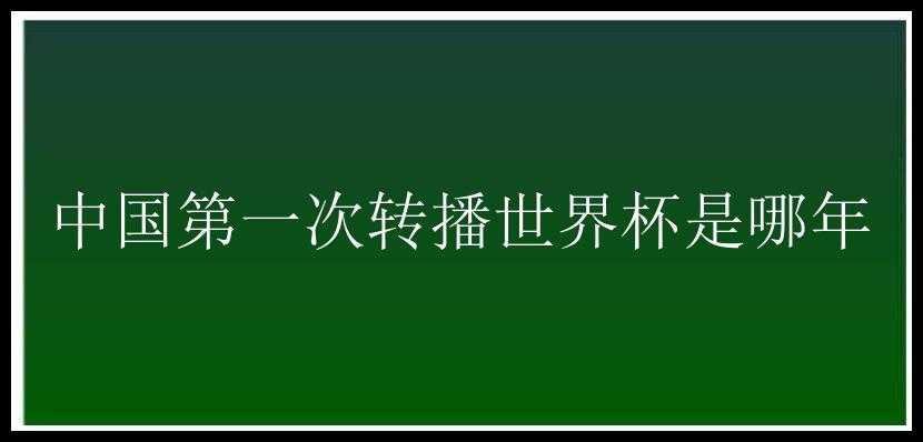 中国第一次转播世界杯是哪年