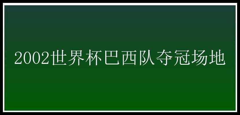 2002世界杯巴西队夺冠场地