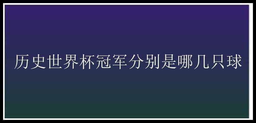 历史世界杯冠军分别是哪几只球