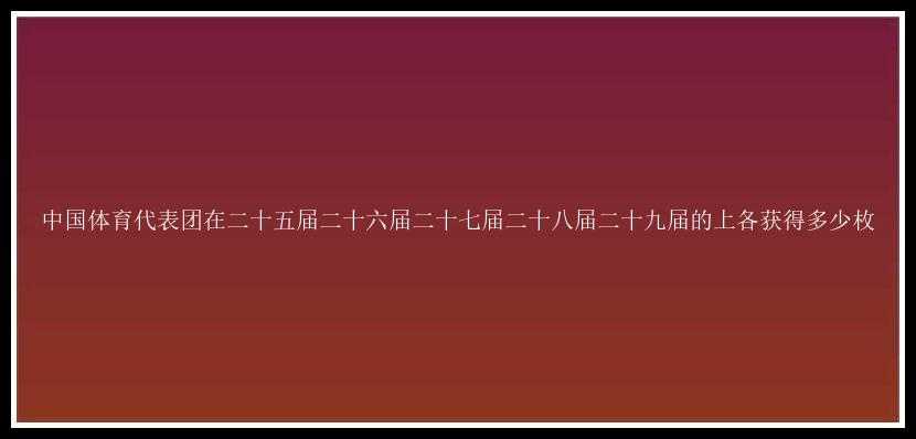 中国体育代表团在二十五届二十六届二十七届二十八届二十九届的上各获得多少枚