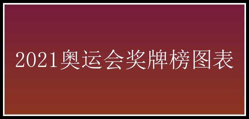 2021奥运会奖牌榜图表